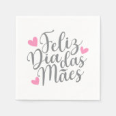 Feliz Dia Das Mães Happy Moederdag Paper Napkin Servet (Voorkant)
