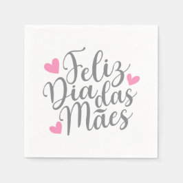 Feliz Dia Das Mães Happy Moederdag Paper Napkin Servet