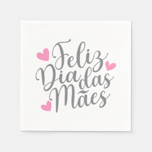 Feliz Dia Das Mães Happy Moederdag Paper Napkin Servet