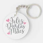 Feliz Dia Das Mães Happy Moederdag | Sleutelhanger (Achterkant)