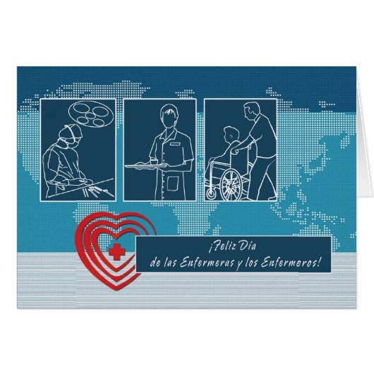 Feliz Día de las Enfermeras y los Enfermeros Kaart (Voorkant Horizontaal)