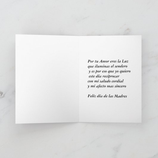 Feliz Dia de Las Madres 2 Kaart (Binnen)