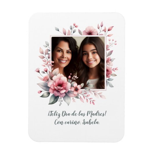 Feliz Día de las Madres Aangepaste foto Spaans Magneet (Verticaal)