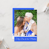 Feliz Dia de las Madres Abuela Flat Wenskaart Kaart (Voorkant / Achterkant in situ)