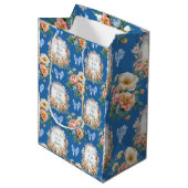 Feliz Dia De Las Madres Azul Ceruleo Medium Cadeauzakje (Voorkant Gekanteld)