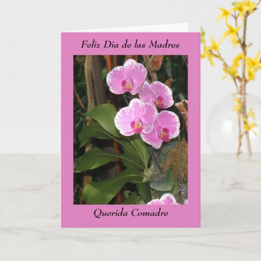 Feliz Dia de las madres Comadre Kaart (Gele Bloem)
