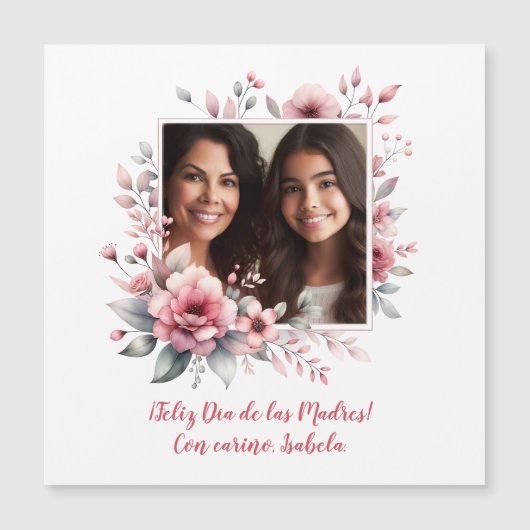 Feliz Dia De Las Madres Con Foto Magnetische Kaart (Voorkant)