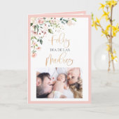 Feliz Dia De Las Madres Moederdag Floral Foto Kaart (Gele Bloem)