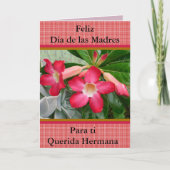 Feliz Dia de las Madres Querida Hermana 321 Kaart (Voorkant)
