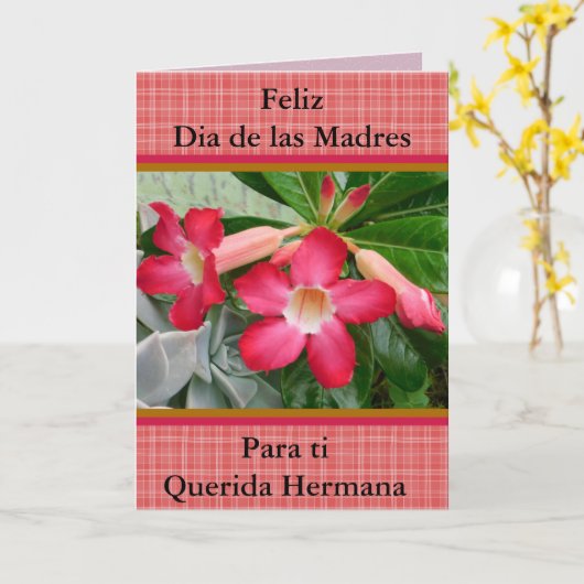 Feliz Dia de las Madres Querida Hermana 321 Kaart (Gele Bloem)