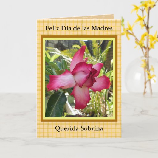 Feliz Dia de las Madres Sobrina 421 Kaart (Gele Bloem)
