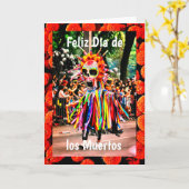 Feliz Dia de los Muertos, 5" x 7" Wenskaart Kaart (Gele Bloem)