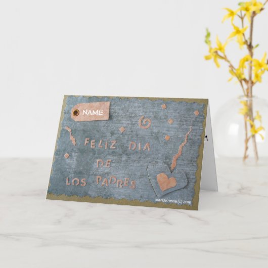 Feliz Dia de Los Padres (Personaliseren) Kaart (Gele Bloem)