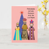 Feliz Dia de Los Reyes Niña Kaart (Gele Bloem)