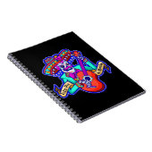 Feliz Dia De Muertos met Skeleton-gitaar Notitieboek (Rechterzijde)
