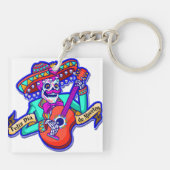 Feliz Dia De Muertos met Skeleton-gitaar Sleutelhanger (Achterkant)