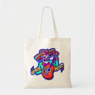 Feliz Dia De Muertos met Skeleton-gitaar Tote Bag