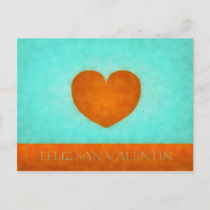 Feliz día de San Valentín Postal Corazón Naranja. Briefkaart