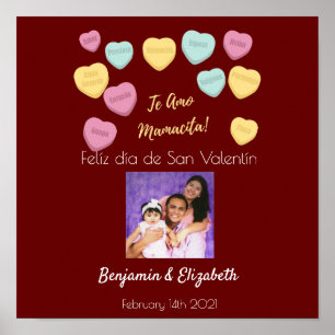 Felíz día de San Valentín Red Te Amo Mamacita Poster