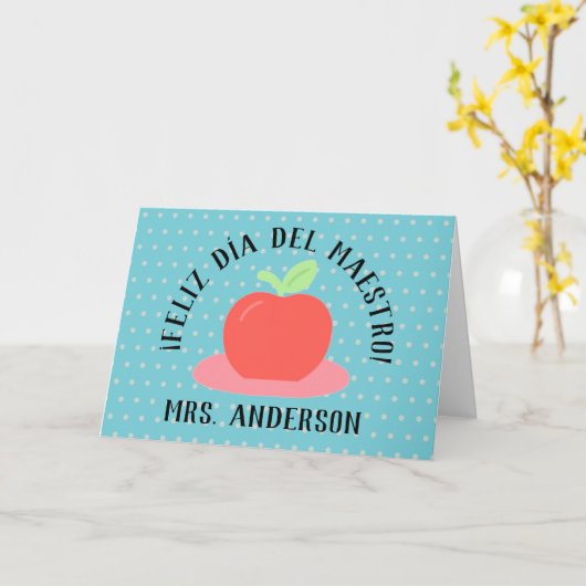 Feliz día del maestro/Happy Teacher Day Kaart (Gele Bloem)