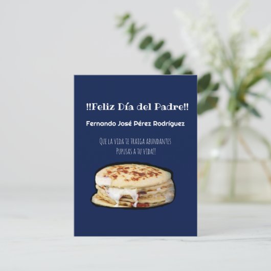 Feliz Día del Padre para el Comelón de Pupusas Briefkaart (Staand voorkant)