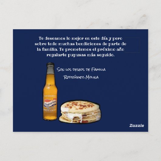 Feliz Día del Padre para el Comelón de Pupusas Briefkaart (Achterkant)