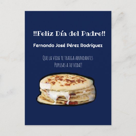 Feliz Día del Padre para el Comelón de Pupusas Briefkaart (Voorkant)