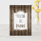 Feliz Dia Del Padre Spanish Vaderdag Wood Kaart (Gele Bloem)