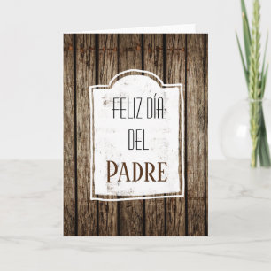 Feliz Dia Del Padre Spanish Vaderdag Wood Kaart