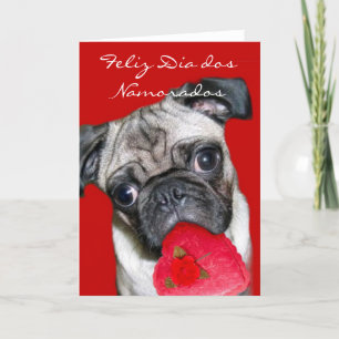 Feliz Dia dos Namorados Valentijnse hond Feestdagen Kaart