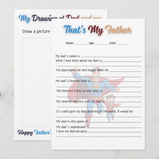 FELIZ DIA PAPA KAART (Voorkant / Achterkant)