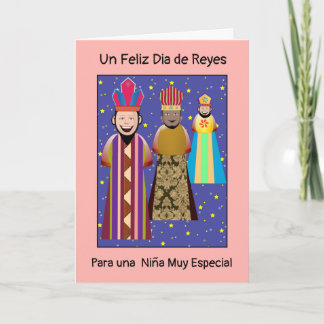 Feliz Dia Reyes Mago  Niña Kaart