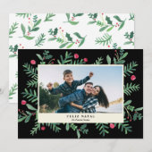 Feliz GeboorteAquarela | Cartão DE Natal Feestdagenkaart (Voorkant / Achterkant)