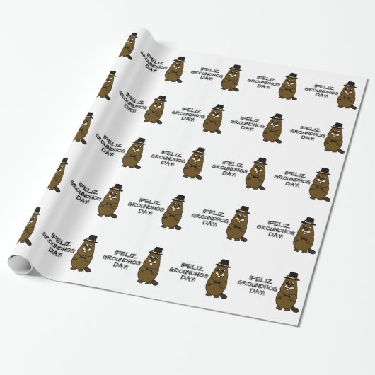 Feliz Groundhog Day! Cadeaupapier (Uitgerold)