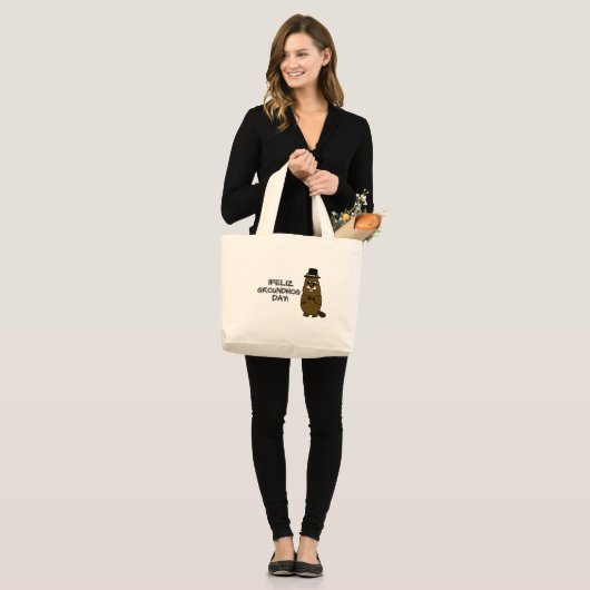 Feliz Groundhog Day! Grote Tote Bag (Voorkant (model))
