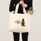 Feliz Groundhog Day! Grote Tote Bag (Voorkant (product))