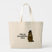 Feliz Groundhog Day! Grote Tote Bag (Achterkant)