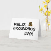 Feliz Groundhog Day! Kaart (Gele Bloem)