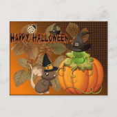 Feliz Halloween, ratones, calabazas y ranas Briefkaart (Voorkant)