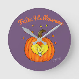 Feliz Halloween Wall Clock Ronde Klok