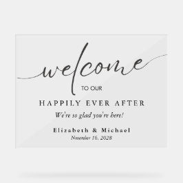 Feliz Inmediatamente Después De Que El Boda De Oro Acryl Bord