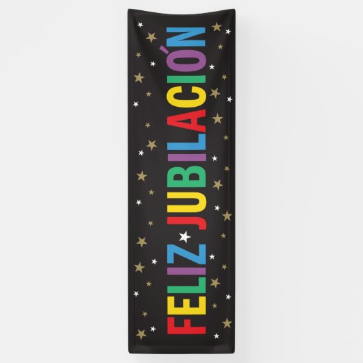 Feliz Jubilacion Happy Retirement in het Spaans Spandoek (Verticaal)