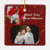 Feliz kerstventilator & sterren 2555 keramisch ornament (Achterkant)