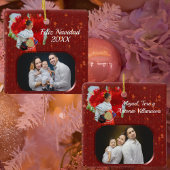 Feliz kerstventilator & sterren 2555 keramisch ornament