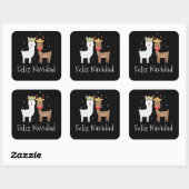 Feliz Llamadad Navidad Christmas Llama Gift Vierkante Sticker (Vel)