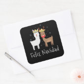 Feliz Llamadad Navidad Christmas Llama Gift Vierkante Sticker (Envelop)