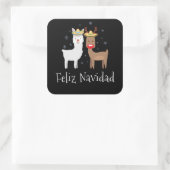 Feliz Llamadad Navidad Christmas Llama Gift Vierkante Sticker (Tas)