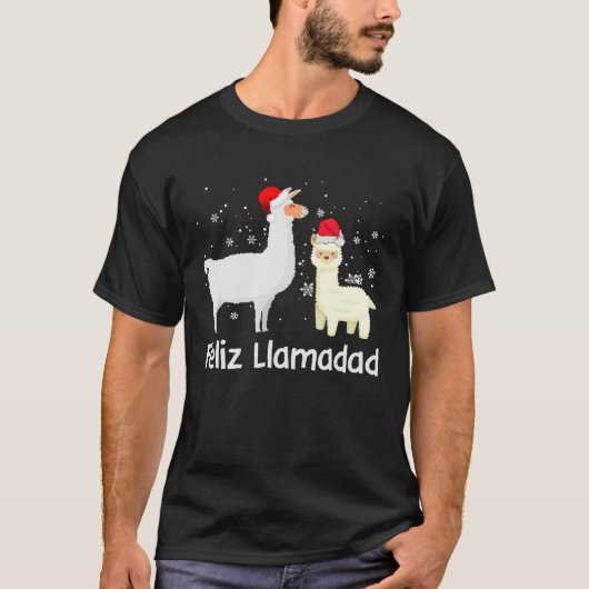 Feliz Llamadad Santa Llama Fleece Navidad Alpaca C T-shirt (Voorkant)