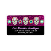 Feliz Muertos - Aangepaste suiker schedel Adreseti Etiket (Voorkant)