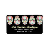 Feliz Muertos - Aangepaste suiker schedel Adreseti Etiket (Voorkant)
